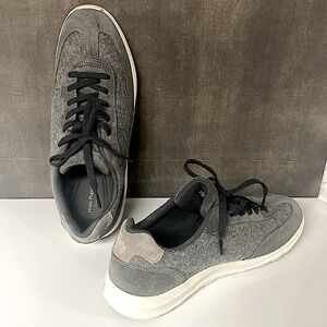 HUSH PUPPIES Grey Leather Wool Blend Retro Slater Oxford Sneakers Men’s Size 11